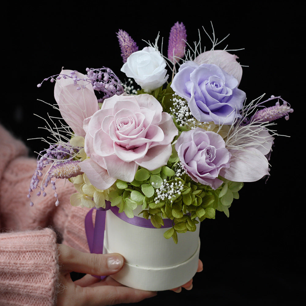 Preserved Flower Creative Gift Boxes & Artistic Ornaments, and Preserved Rose Baskets — Gifts for Valentine's Day, Birthdays, and Mother's Day