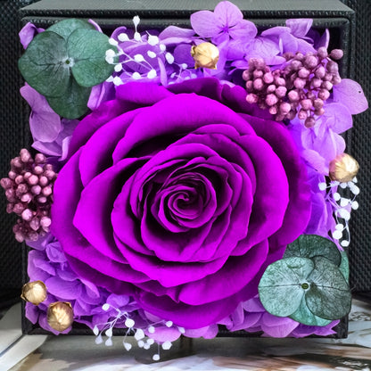 Premium Preserved Rose Gift Box — Drawer-Style, Double-Opening Jewelry Case & Proposal Gift Box