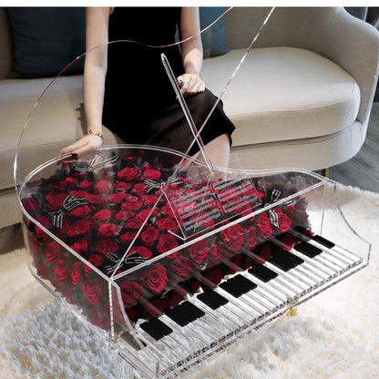 Creative Preserved Rose Acrylic Piano Gift Box — An Exquisite Decoration Meticulously Crafted Especially for Women