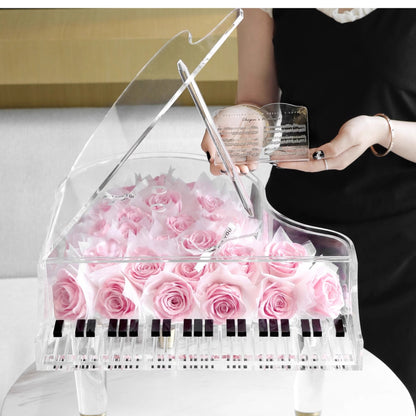 Creative Preserved Rose Acrylic Piano Gift Box — An Exquisite Decoration Meticulously Crafted Especially for Women