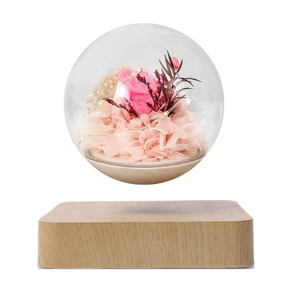 Magnetic Levitation Rose Table Lamp Gift Box - Valentine's Day Gift for Girlfriend - Preserved Flower Magnetic Levitation Table Lamp