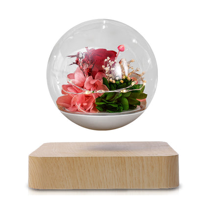 Magnetic Levitation Rose Table Lamp Gift Box - Valentine's Day Gift for Girlfriend - Preserved Flower Magnetic Levitation Table Lamp
