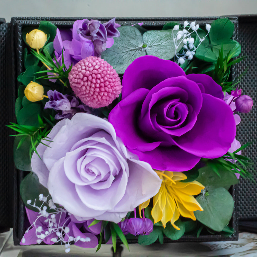 Premium Preserved Rose Gift Box — Drawer-Style, Double-Opening Jewelry Case & Proposal Gift Box