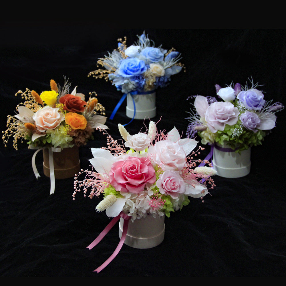 Preserved Flower Creative Gift Boxes & Artistic Ornaments, and Preserved Rose Baskets — Gifts for Valentine's Day, Birthdays, and Mother's Day