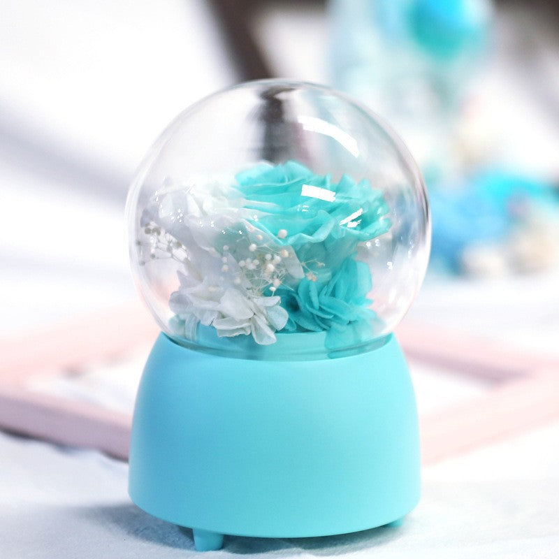 Preserved flower music box with eight-tone bell and roses, a business gift, a real flower music box