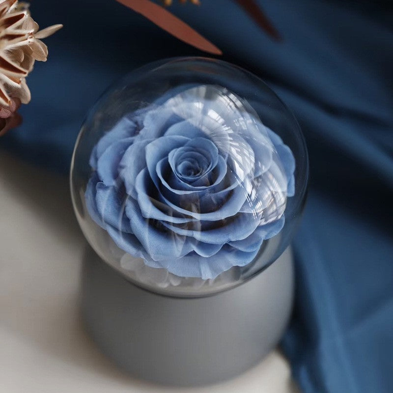 Preserved flower music box with eight-tone bell and roses, a business gift, a real flower music box