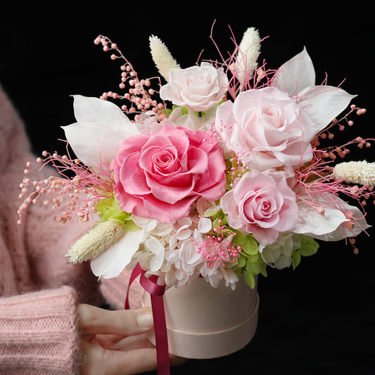 Preserved Flower Creative Gift Boxes & Artistic Ornaments, and Preserved Rose Baskets — Gifts for Valentine's Day, Birthdays, and Mother's Day
