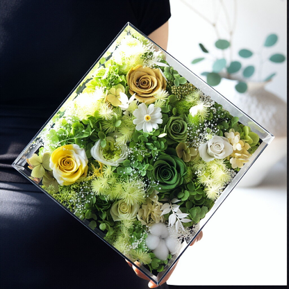 Preserved Flower Ornament in a Transparent Acrylic Box — A Surprise Gift Box for Her Valentine's Day or Birthday