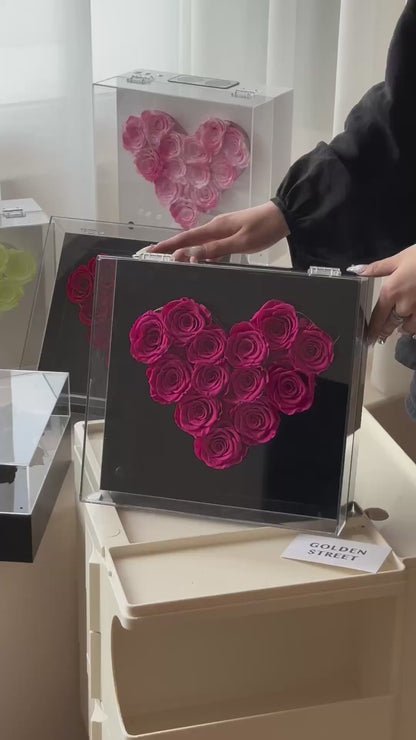 Modern Bluetooth Speaker with Eternal Rose Centerpiece - Home Decor and Gift Idea